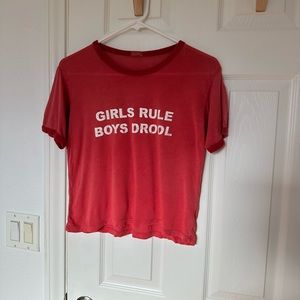 Vintage 00s Y2K T Shirt “Girls Rule Boys Drool” Women’s Medium